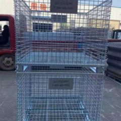 折叠式仓储笼铁框快递笼车分拣筐工业物料铁筐仓库收纳笼钢丝